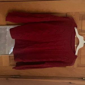 Red off the shoulder sweater never worn